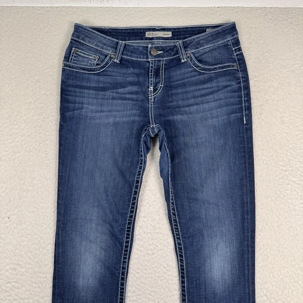 BKE Buckle Harper Jeans Womens 30R Dark Wash Skinny Stretch Denim 32x32